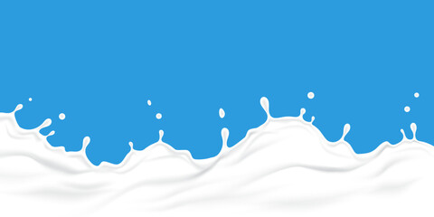 Fresh milk splash background vector illustration