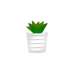 The illustration of plant is planting in pot for icon eco plant in door plant concept