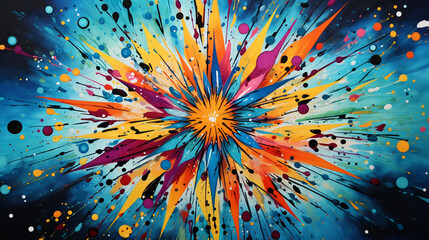 Mandala of Emotions: Expressive Colors and Brush Strokes  - obrazy, fototapety, plakaty
