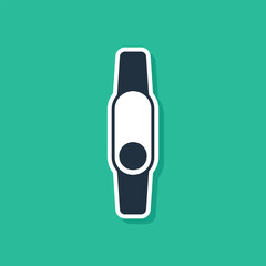 Blue Smartwatch icon isolated on green background. Fitness App concept. Vector