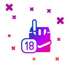 Color Cigarettes pack box icon isolated on white background. Age limit for cigarettes. Cigarettes pack. Gradient random dynamic shapes. Vector