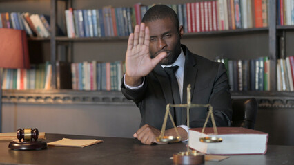 Stop Gesture by African American Lawyer