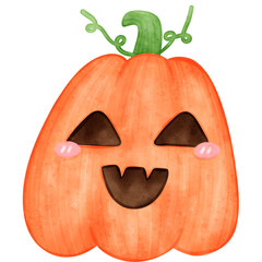 Cute Pumpkin watercolor Halloween