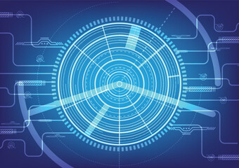 Background circle technology. Vector technology circle neon light 
