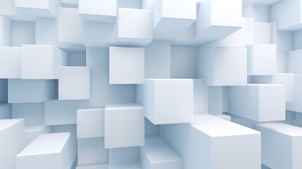 abstract white background rhombus, cubes.