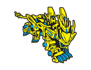 animal zoid liger tiger mecha robot vector