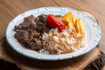 Traditional Turkish Liver kebab cuisine. Leaf Liver spicy. Delicious turkish ciger. (Turkish name; yaprak ciger)