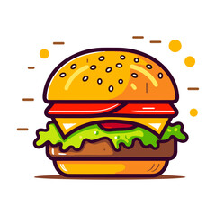 burger vector isolated illustration
