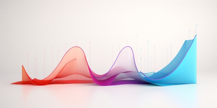 Glassmorphism Infographics Concept waves, gr&aacute;fico de crecimiento tipo aesthetic minimalista