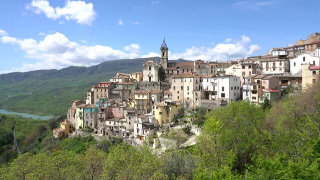 Panoramic view of Colledimezzo, beautiful village in Chieti Province, Abruzzo, central Italy.