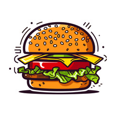 burger vector isolated illustration
