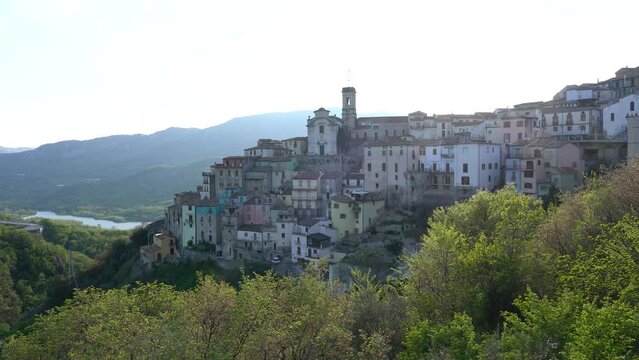 Panoramic view of Colledimezzo, beautiful village in Chieti Province, Abruzzo, central Italy.