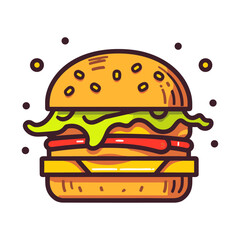 burger vector isolated illustration
