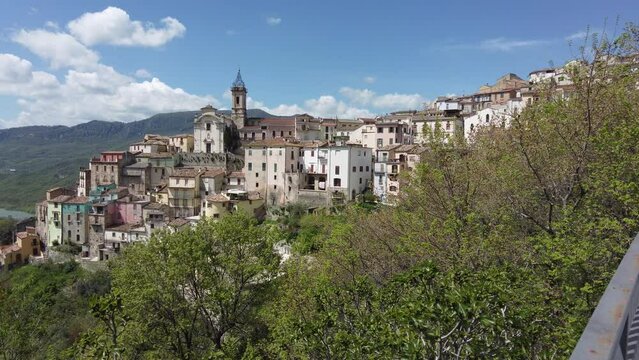 Panoramic view of Colledimezzo, beautiful village in Chieti Province, Abruzzo, central Italy.