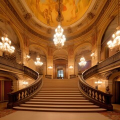 Obraz premium Treppenhaus in der Oper, Generative AI