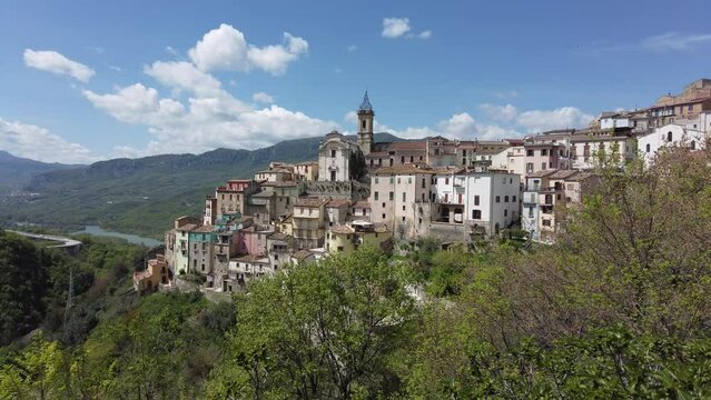 Panoramic view of Colledimezzo, beautiful village in Chieti Province, Abruzzo, central Italy.