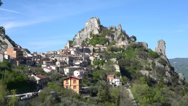 Panoramic view of Pennadomo, beautiful village in Chieti Province, Abruzzo, central Italy.