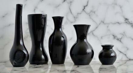 beautiful luxurious ceramic vases on tile in high resolution