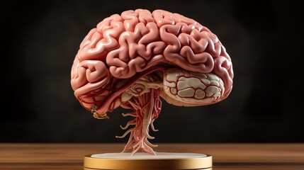 Human head and brain. intelligence and science , education model 3d