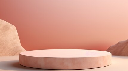 Fototapeta na wymiar abstract pedestal podium cylinder on pastel background for design, 3d render