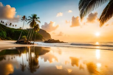 sunset on the beach