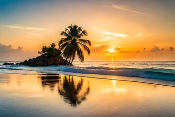 sunset on the beach