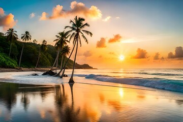sunset on the beach
