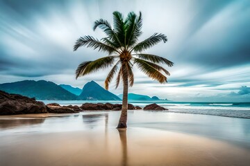 beach with palm trees