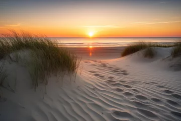 Papier peint photo Le salon Sunset at the dune beach, Generative AI  © Digi ART
