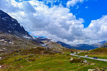 Der Julierpass, Alpenpass im Kanton Graub&uuml;nden in der Schweiz