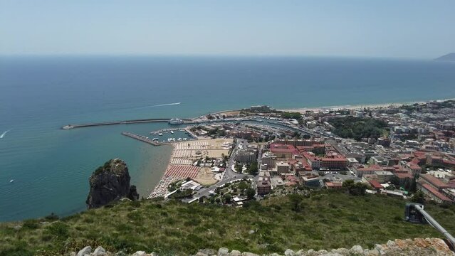 Panoramic view from the Jupiter Anxur Temple in Terracina, province of Latina, Lazio, central Italy.