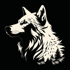 illustration of a dog. illustration Dog Hand drawn illustration converted to vector, Black and White Isolated Icon