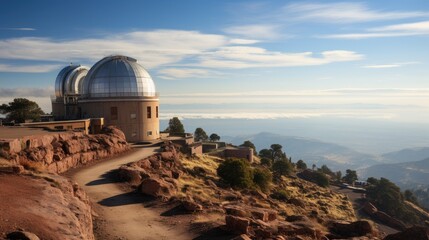 Fototapeta na wymiar Huge astronomical observatory against the blue sky.