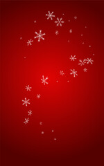 Obraz na płótnie Canvas Silver Snowfall Vector Red Background. magic