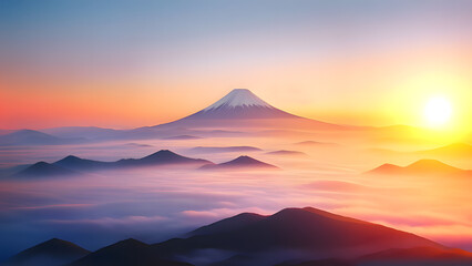 FUJI Mt.  Illustration by Generative Ai	