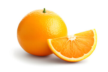 Orange fruit isolated on white background full depth of field