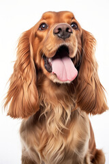 Young english cocker spaniel dog. Isolated on white background. - Created with Generative AI technology.