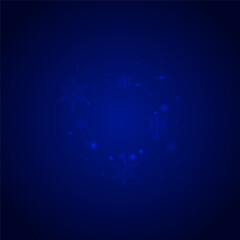 Shiny Snow Vector Blue Background. Glow Magic