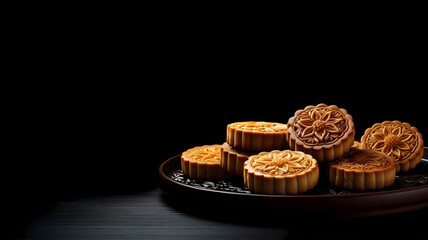 Delicious Chinese traditional festival Mid-autumn festival food moon cake	
