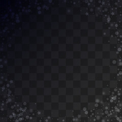 Gray Snowfall Vector Transparent Background.