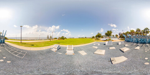360 equirectangular photo fitness court at the park