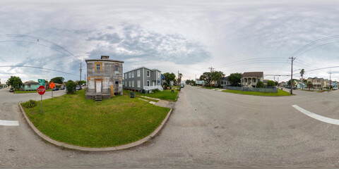 360 equirectangular photo residential homes on Galveston Island Texas