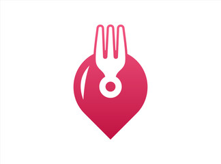 Pin Food Logo design concept