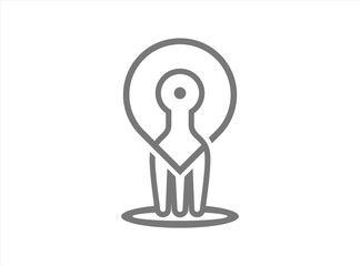 Pin Food Logo design concept