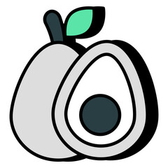 A beautiful design icon of avocado fruit 