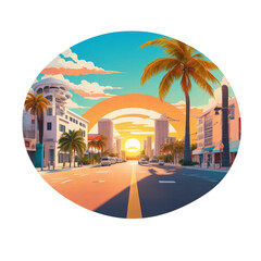 beach skyline with palm