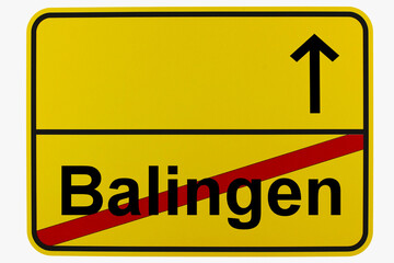 Illustration eines Ortsausgangsschildes von Balingen in Baden-Württemberg	