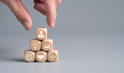 Entrepreneur or high level business management icon show leadership role among their worker and...