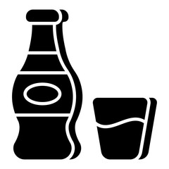Modern design icon of wine bottle