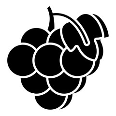 A flat design icon of grapes 